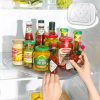 Refrigeration & Storage |  Transparent Rectangular Fridge Tray – 360° Rotating Refrigerator Turntable Organizer Kitchen Supplies Refrigeration & Storage