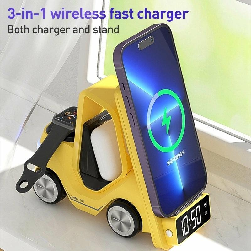 Tech & Gadgets |  Forklift Car Design Phone Wireless Charger With Lcd Screen And Alarm Clock For Mobile Phone, Smart Watch Charging Diy & Gadgets Forklift Car Design Phone Wireless Charger With Lcd Screen And Alarm Clock For Mobile Phone, Smart Watch Charging