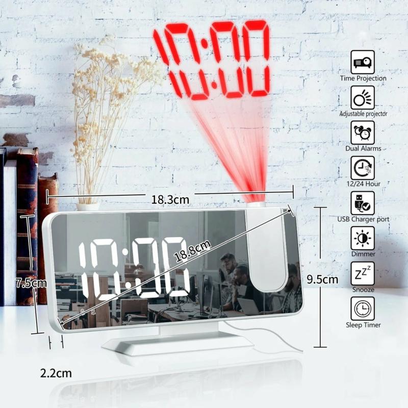 Tech & Gadgets |  Led Projection Alarm Clock – Digital Display And Mirror Surface Diy & Gadgets 1