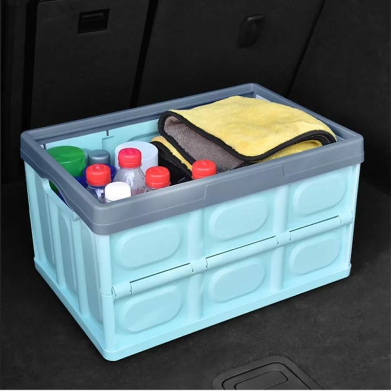 Travel Essentials |  Foldable Large Capacity Outdoor Picnic Car Trunk Storage Box Camping Goods & Supplies Black