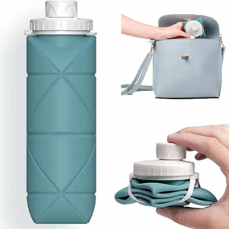 Travel Essentials |  Foldable Silicone Travel Water Bottle, Bottle For Gym, Camping, Hiking Cookware, Cutleries & Mugs Cookware, Cutleries & Mugs