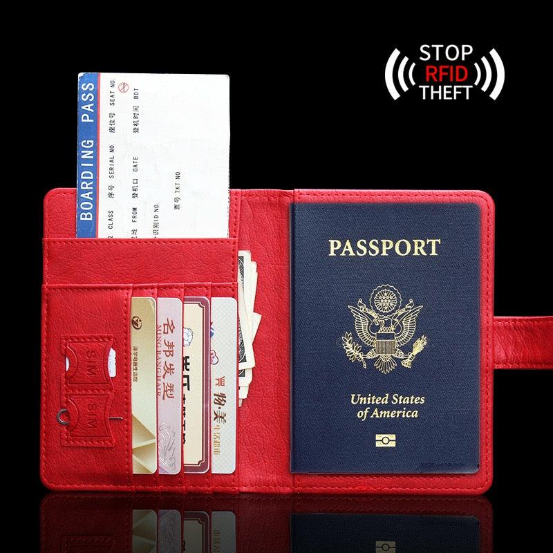 Travel Essentials |  Passport Holder Wallet, Rfid Blocking Travel Organizer Case, Credit Card Holder Bag Travel & Outdoor Black