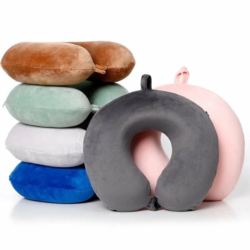 Travel Essentials |  Soft U-Shaped Pillow, Travel Neck Pillow, Air Plane Neck Support Pillow, Portable Headrest For Car Travel & Outdoor Black