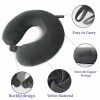 Travel Essentials |  Soft U-Shaped Pillow, Travel Neck Pillow, Air Plane Neck Support Pillow, Portable Headrest For Car Travel & Outdoor Black