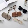 Travel Essentials |  Unisex Portable Glasses Bag – Protective Case With Chain For Sunglasses Travel & Outdoor Beige