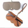 Travel Essentials |  Unisex Portable Glasses Bag – Protective Case With Chain For Sunglasses Travel & Outdoor Beige