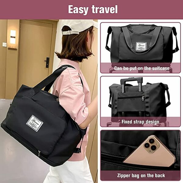 Travel Packing & Organization |  Large Capacity Foldable Travel Bag For Travel & Outdoor Black