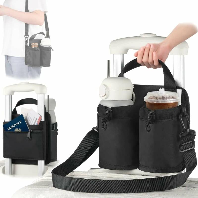 Travel Packing & Organization |  Travel Drink Holder Bag Travel Gadget, Trolley Bag Luggage Handle Cup Holder Sleeve With Shoulder Strap Travel & Outdoor Travel Drink Holder Bag Travel Gadget, Trolley Bag Luggage Handle Cup Holder Sleeve With Shoulder Strap