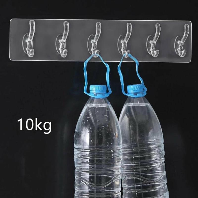 Wardrobe & Organization |  6 Hooks Wall Mount Transparent Hanger Home & Decor 6 Hooks Wall Mount Transparent Hanger