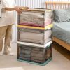 Wardrobe & Organization |  Foldable Plastic Storage Boxes With Latching Lids & Wheels, Clear Storage Stackable Container Bins Home & Decor 1