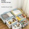 Wardrobe & Organization |  Foldable Plastic Storage Boxes With Latching Lids & Wheels, Clear Storage Stackable Container Bins Home & Decor 1