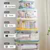 Wardrobe & Organization |  Foldable Plastic Storage Boxes With Latching Lids & Wheels, Clear Storage Stackable Container Bins Home & Decor 1