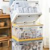 Wardrobe & Organization |  Foldable Plastic Storage Boxes With Latching Lids & Wheels, Clear Storage Stackable Container Bins Home & Decor 1