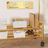 Wardrobe & Organization |  Heavy Duty Clothes Organizer Hanger Rack, Movable Cloth Display Stand With Lower Storage Shelf Home & Decor Black