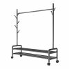 Wardrobe & Organization |  Heavy Duty Clothes Organizer Hanger Rack, Movable Cloth Display Stand With Lower Storage Shelf Home & Decor Black