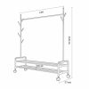 Wardrobe & Organization |  Heavy Duty Clothes Organizer Hanger Rack, Movable Cloth Display Stand With Lower Storage Shelf Home & Decor Black