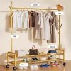 Wardrobe & Organization |  Heavy Duty Clothes Organizer Hanger Rack, Movable Cloth Display Stand With Lower Storage Shelf Home & Decor Black