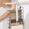 Wardrobe & Organization |  Space Saving Wardrobe Hanger, 6 Bars Multi-Functional Cloth Pant Shawl Hanger Home & Decor Black