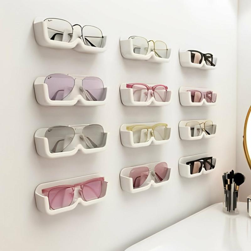 Wardrobe & Organization |  Wall Mounted Eye Glass Holder, Eye Wear Organizer, Storage Rack For Sun Glasses Home & Decor Grey