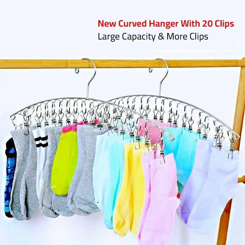 Bathroom & Laundry Supplies |  20 Clips Stainless Steel Clothes Drying Hanger, Underwear Socks Clothing Rack Clips Bath & Laundry 20 Clips Stainless Steel Clothes Drying Hanger, Underwear Socks Clothing Rack Clips