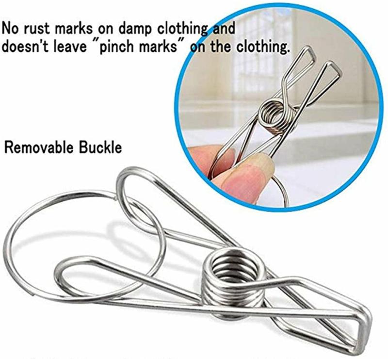 Bathroom & Laundry Supplies |  20 Clips Stainless Steel Clothes Drying Hanger, Underwear Socks Clothing Rack Clips Bath & Laundry 20 Clips Stainless Steel Clothes Drying Hanger, Underwear Socks Clothing Rack Clips