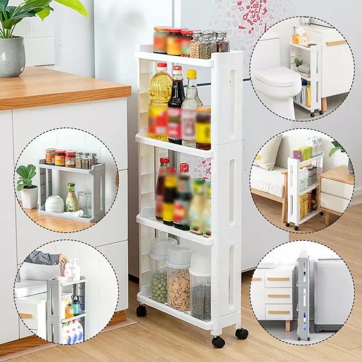 Kitchen Organization |  Storage Shelf With Wheel, Space Saving Convenient Home Organizer Kitchen Organization Kitchen Organization