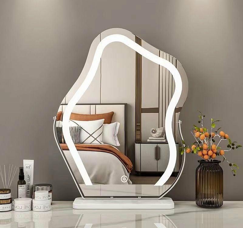 Home Decor |  Desktop Led 3 Color Lamp Desktop Rotating Vanity Mirror