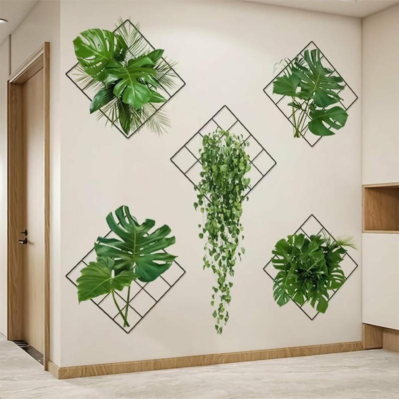 Home Decor |  Artificial Plant Indoor Wall Art, Green Leaves Home Decor